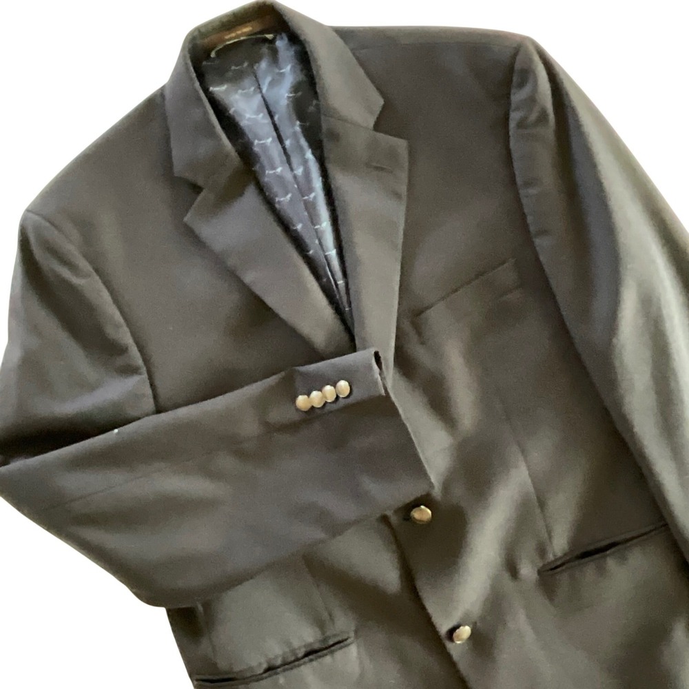 Greg Norman‎ for Tasso Elba Mens Navy Sport Coat Blazer Shark Lining 40 US